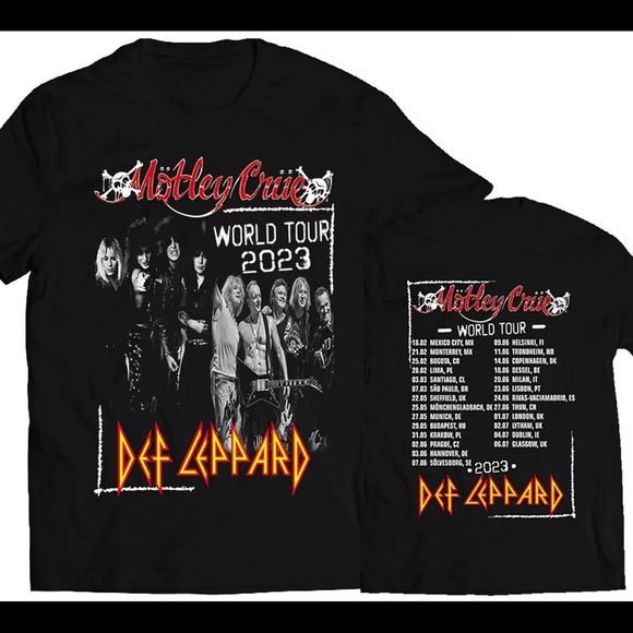 Debbi_B Tops - Mtley Cre Def Leppard World Tour 2023 Shirt 2 sided Tee